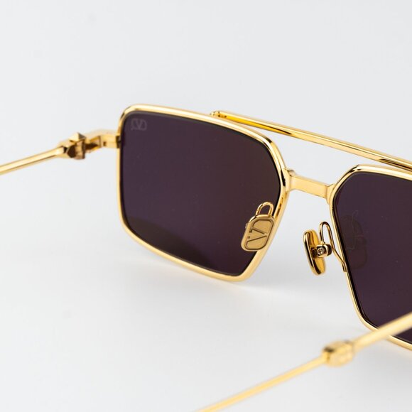 Valentino Women Sunglasses Gold Brown Gradient Mirror Pilot V-SEI VLS 111B 58 - Picture 10 of 14